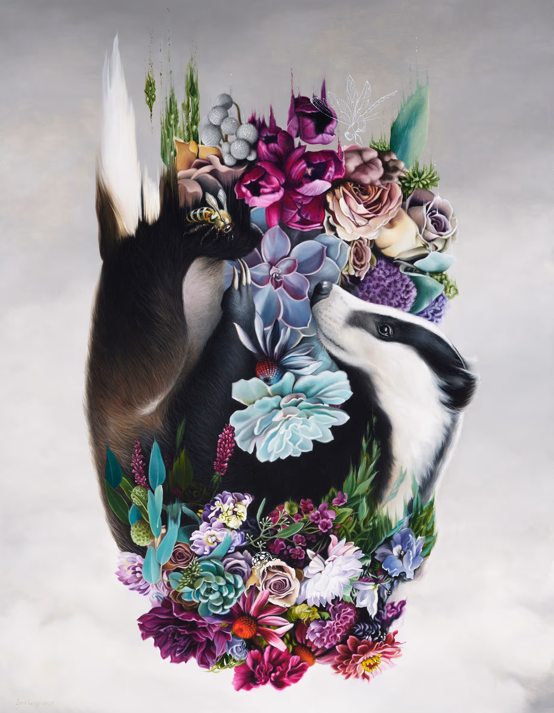 "Trust the Fall" (acrylic on canvas 700mm (w) x 900mm (h)     Framed Dimensions: 845mm (w) x 1050mm (h) 