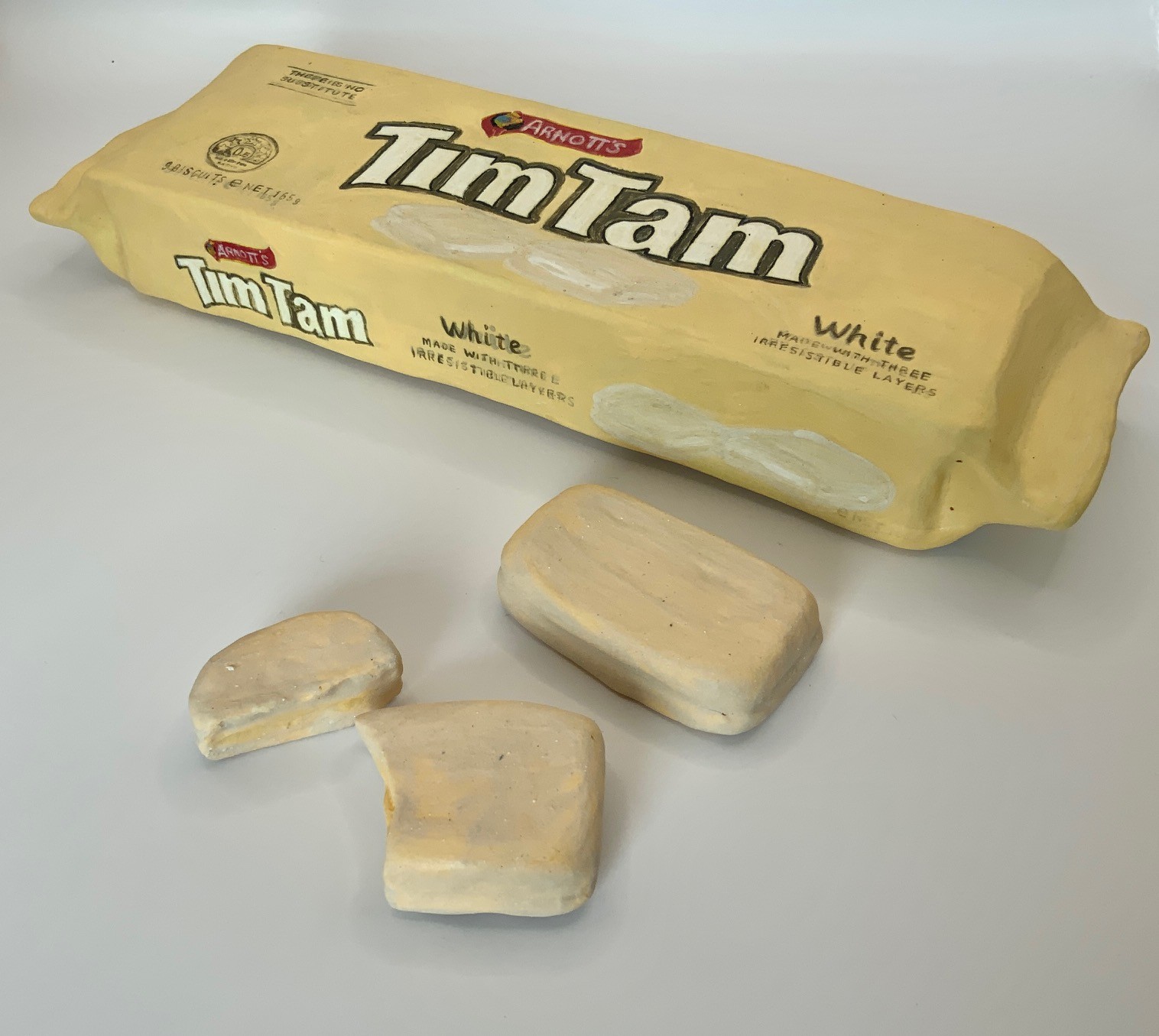 Tim Tams - ceramic sculpture - 27.5 x 7 x 4cm (life size)  