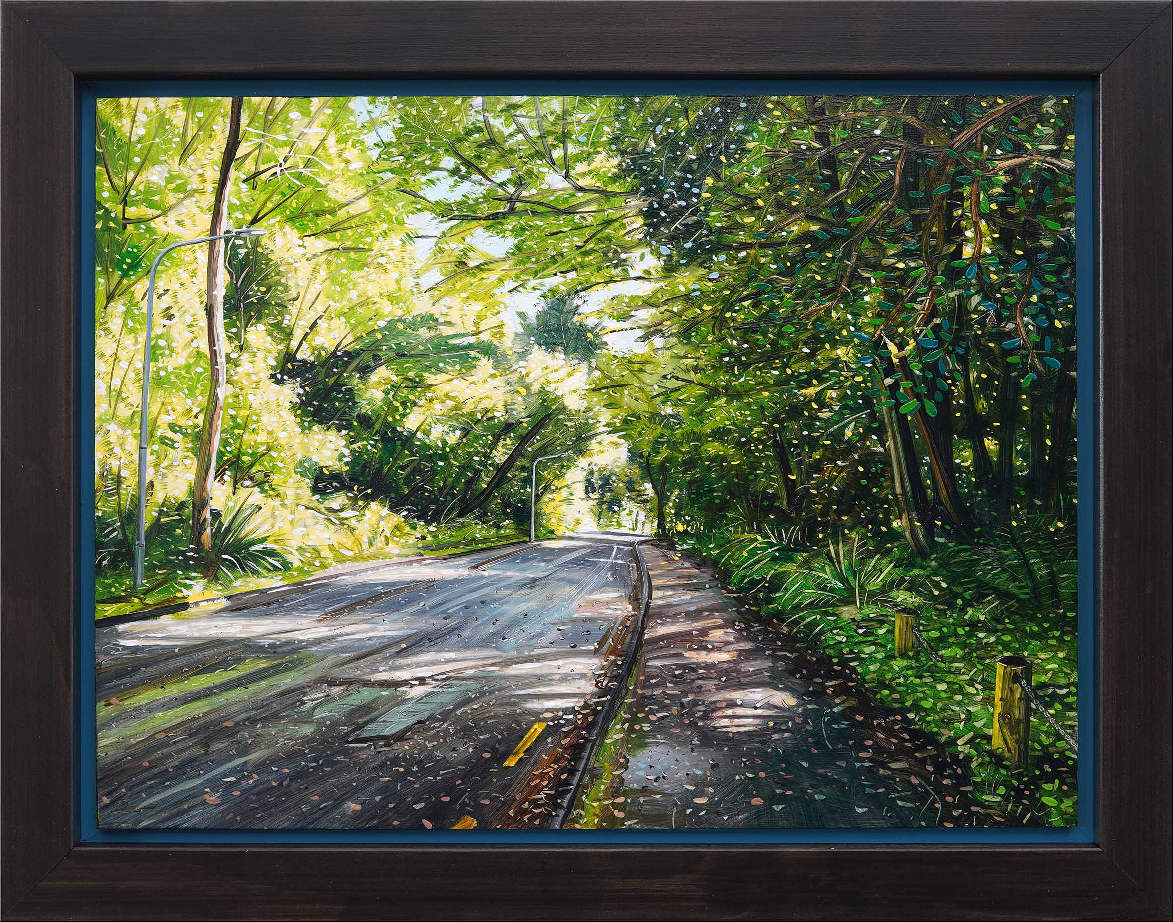 'Maori Road' 63 x 50 cm framed oil on panel 