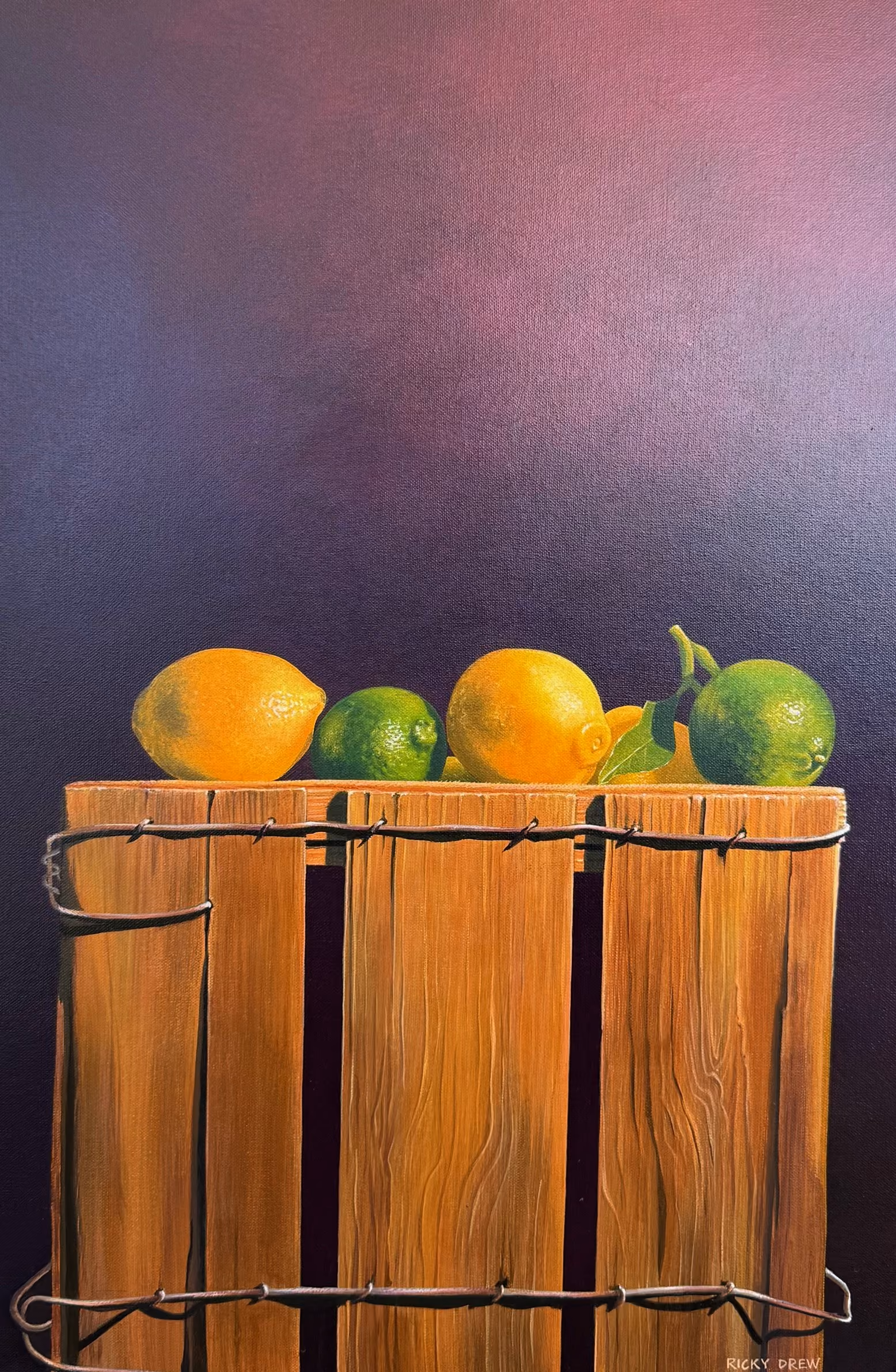 'Lemons & Limes' acrylic on canvas, 510 x 760 mm