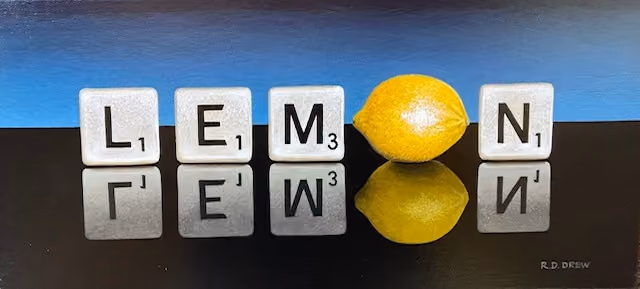 'lemon' Acrylic on canvas, 280 x 610mm