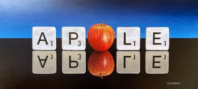 'Apple' Acrylic on canvas, 280 x 610mm