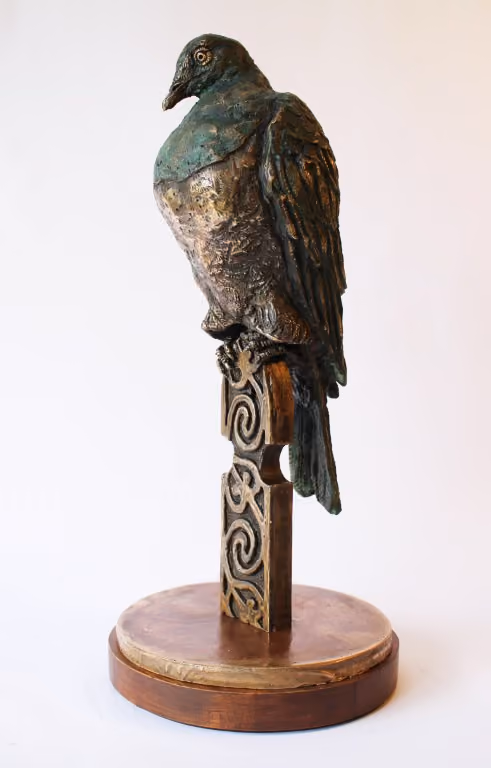 Faithful Kereru on single picket (limited edition bronze) 