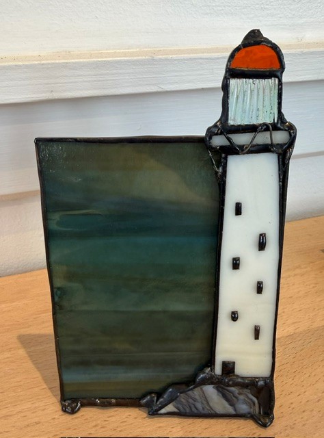 "Guiding Light" (free-standing) glass / mixed media 168 x 98 x 40 mm