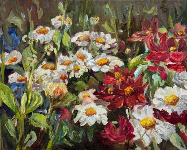 Gather Round, oil on canvas, 500w x 400h mm