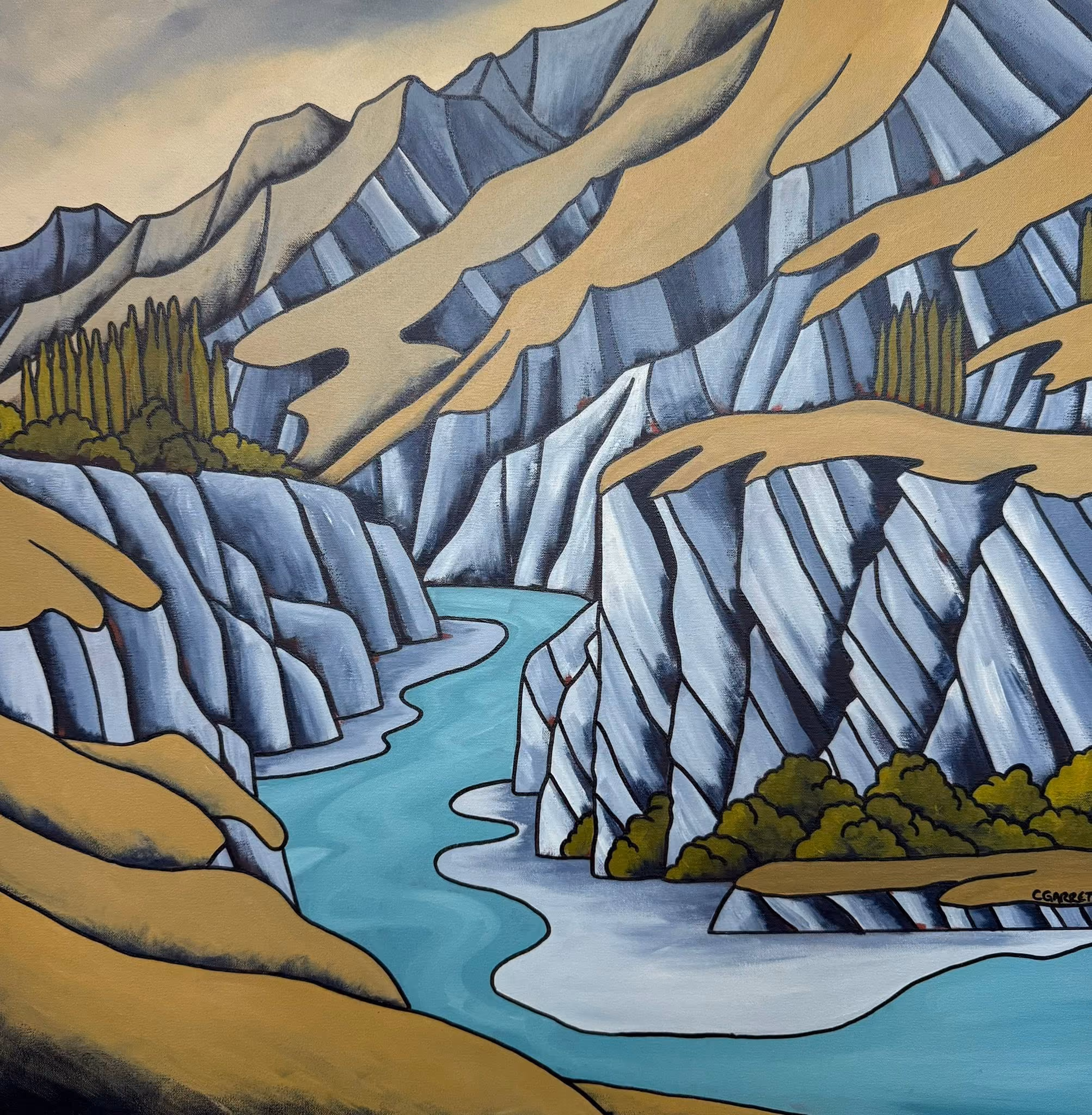 "Skippers Canyon II" acrylic on canvas, 780 x 760 mm 