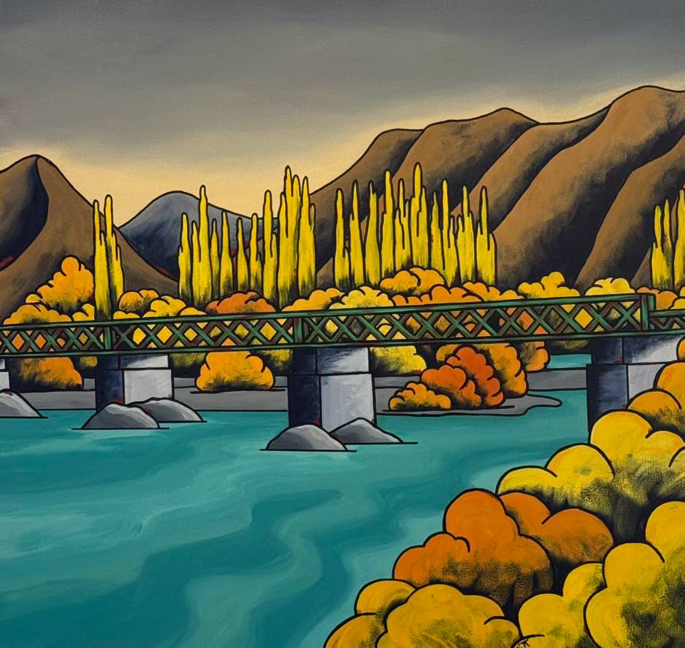 "Old Bridge at Beaumont" acrylic on canvas, 760 x 760mm