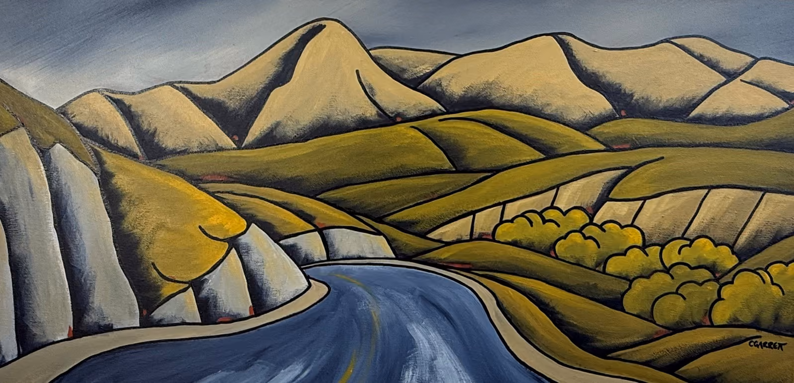 The Road Home X – SH8 at Raes Junction 380 x 760 mm (acrylic on canvas) 