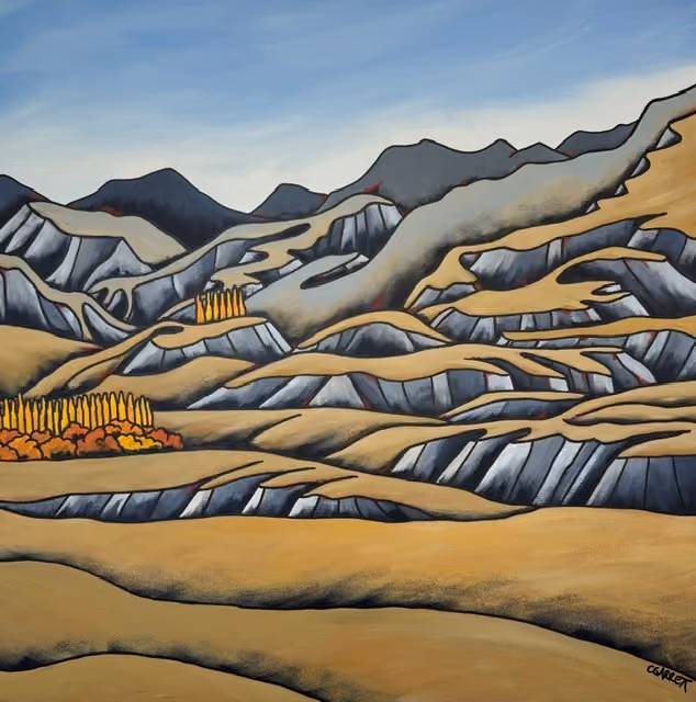 'Into the Great Wide Open (Skippers Canyon)" acrylic on canvas, 760 x 760mm