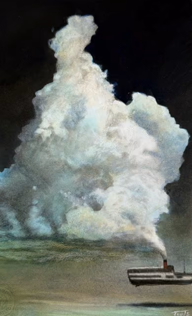 'Cloudscape - Steamboat' (oil & charcoal on fine art paper, 190 x 280 mm uf) 