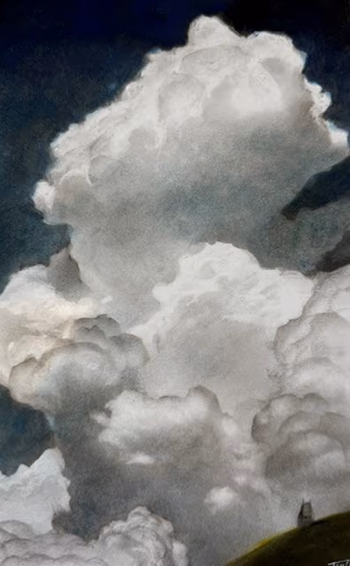 'Cloudscape II' (oil & charcoal on fine art paper, 190 x 280 mm uf) 
