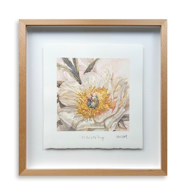 "It's the Little Things" watercolour on fine art paper, framed 285 x 300mm 