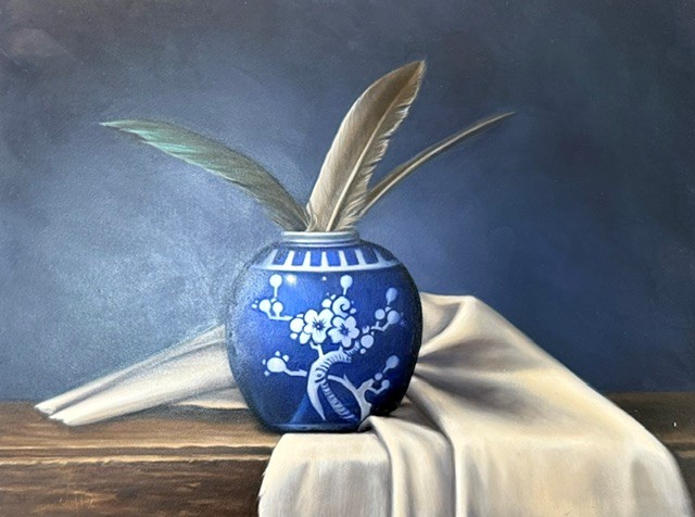 'The Ginger Jar' oil on aluminium, 300 x 400 mm uf