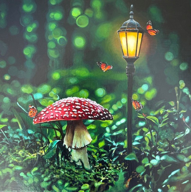 ".. in a Magical Faraway Land", acrylic on cradled panel, 300 x 300 mm 