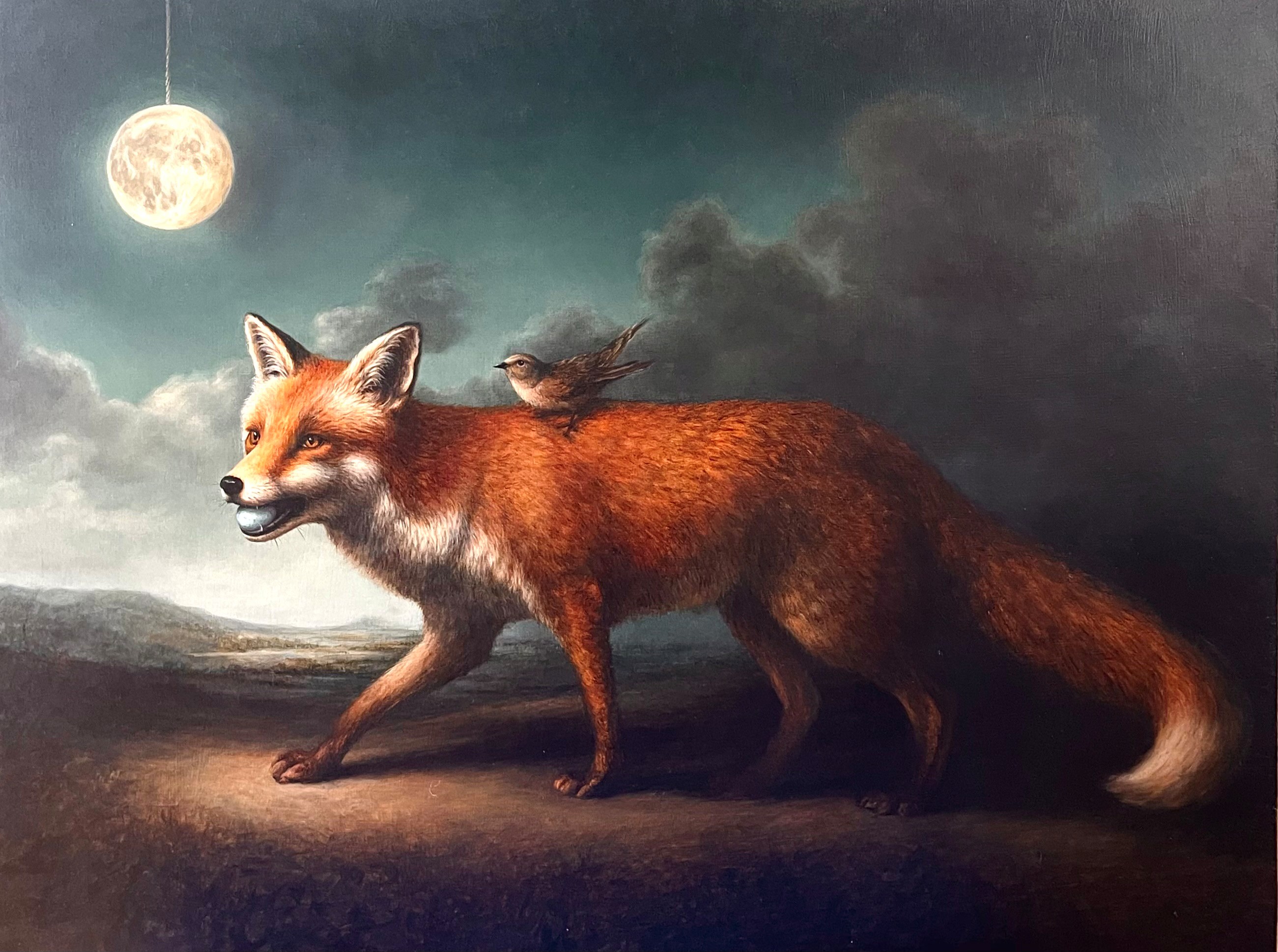 "Suppose"  oil on panel (in tray frame) 490 x 650 mm.
