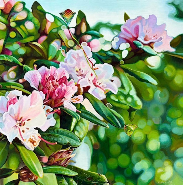 "Lived Happily .. " acrylic on cradled panel, 300 x 300 mm 