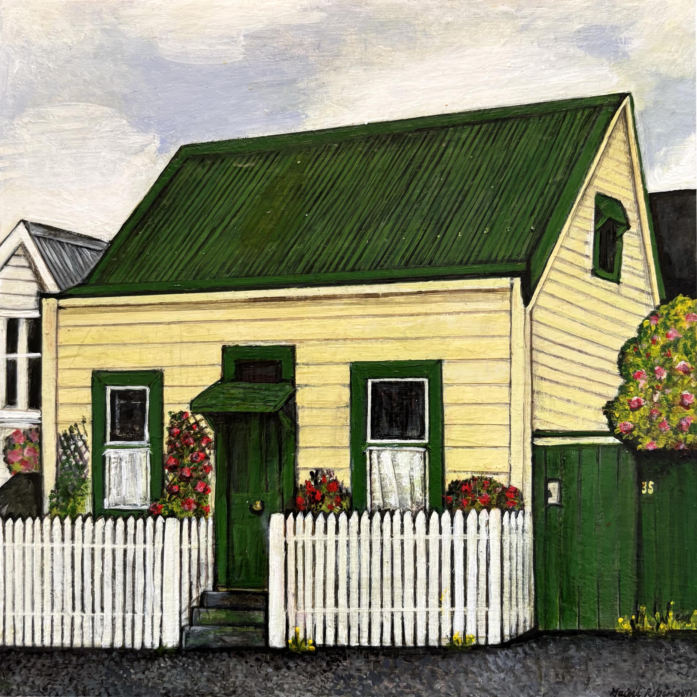 'Meadow Street, Mornington" acrylic on cradled panel, 200 x 200 mm