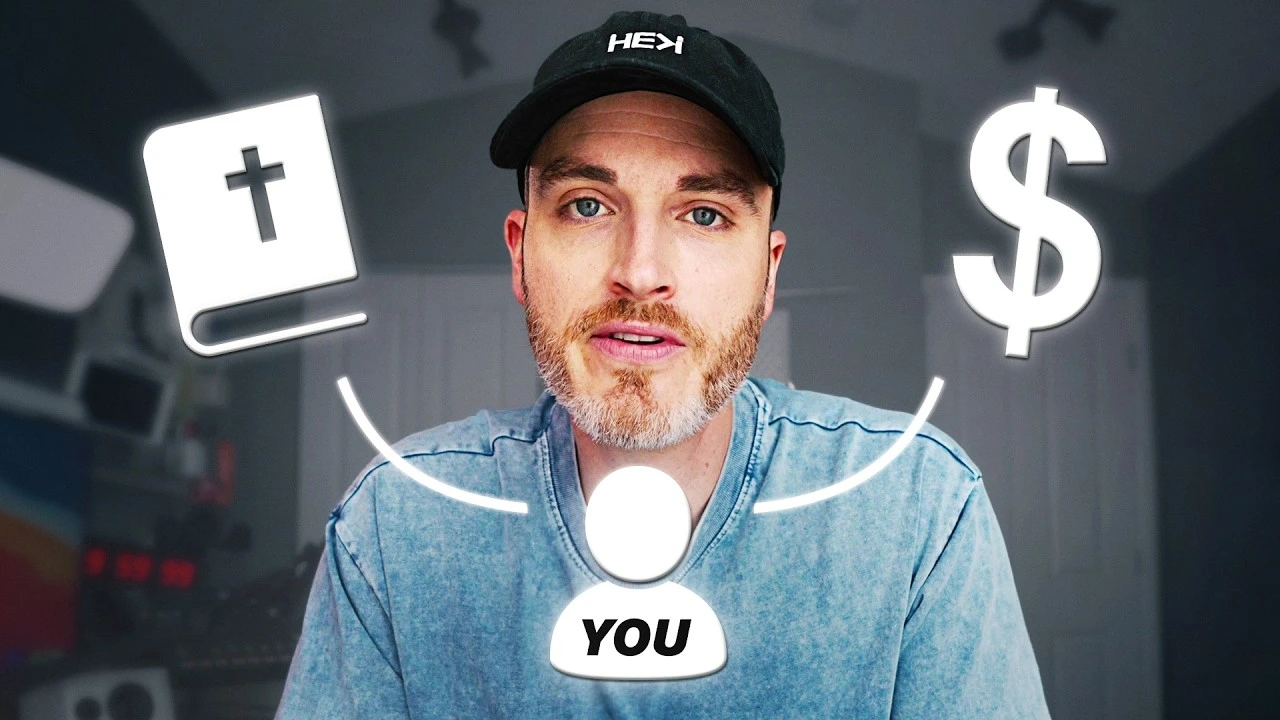 Source: Think Media's YouTube thumbnail. A man with a beard wearing a cap speaks directly to the camera, surrounded by icons of a cross and a dollar sign, with the word "YOU" highlighted below him.