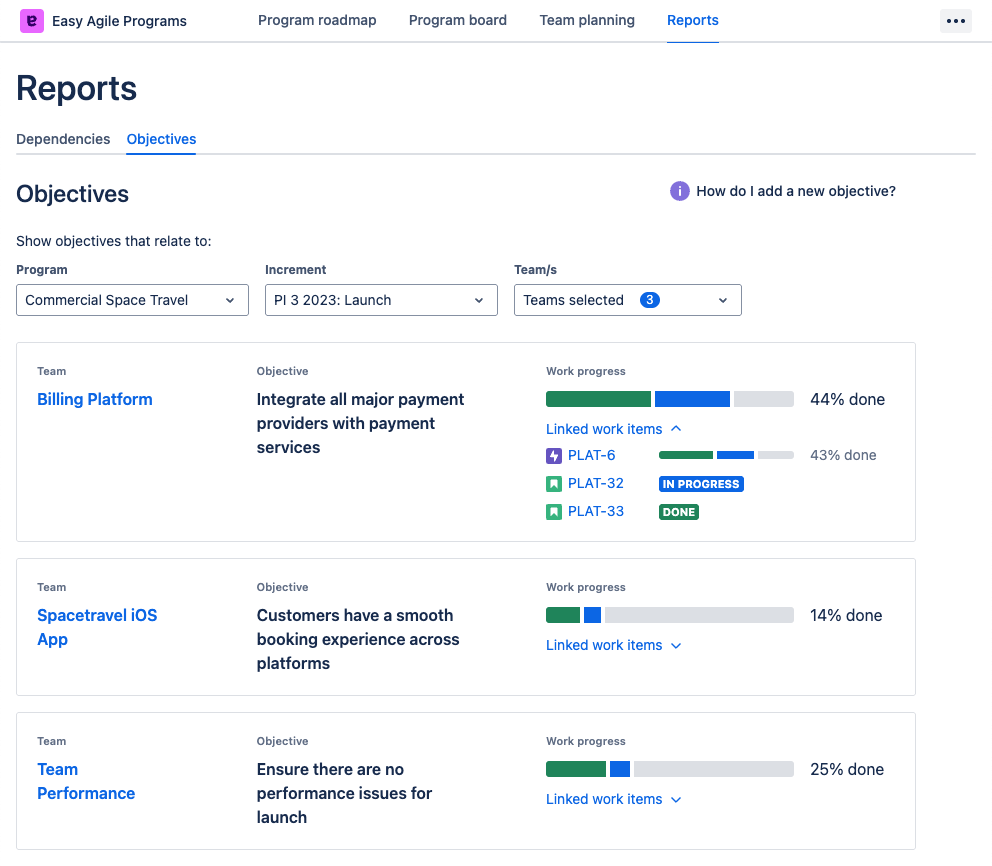 strategic prioritisation of goals across teams - okrs - easy Agile
