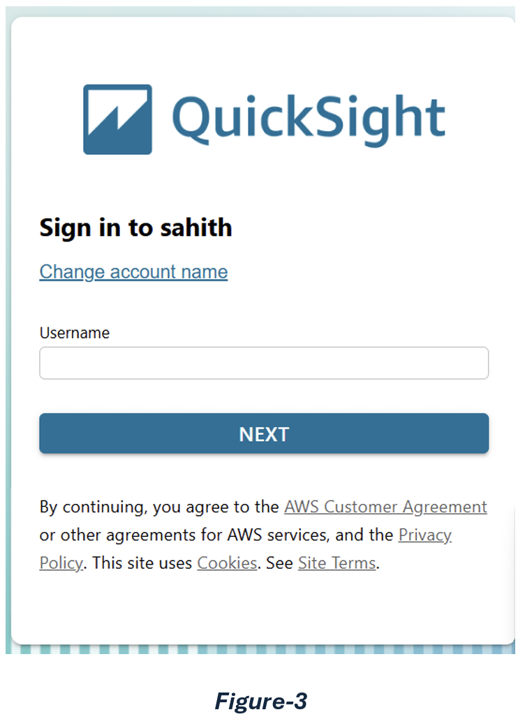Amazon Quicksight user name