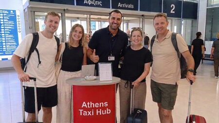 Athens Taxi Hub Coustomer with child seat