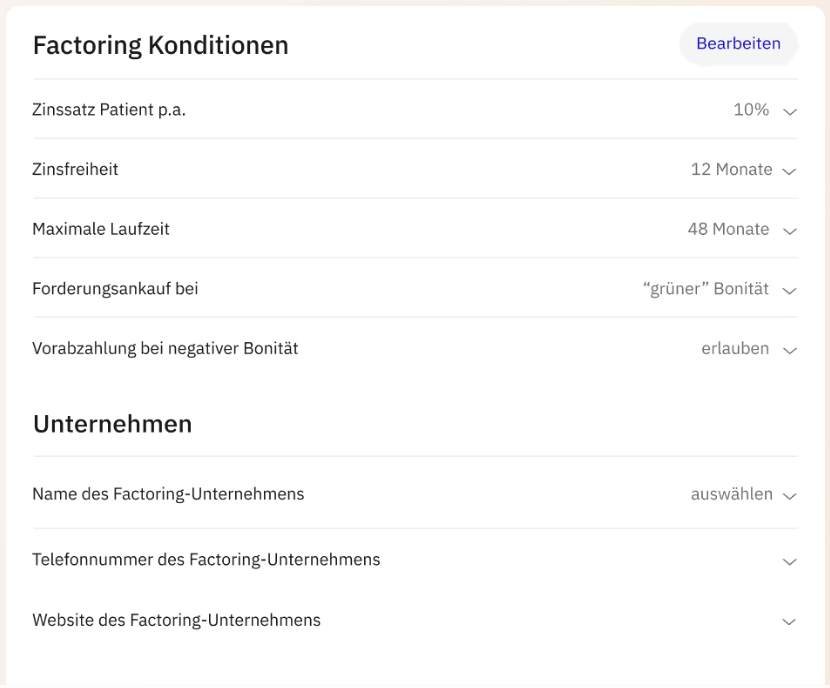 Screenshot der Zahnarztsoftware Roger zeigt Recall Einstellungen