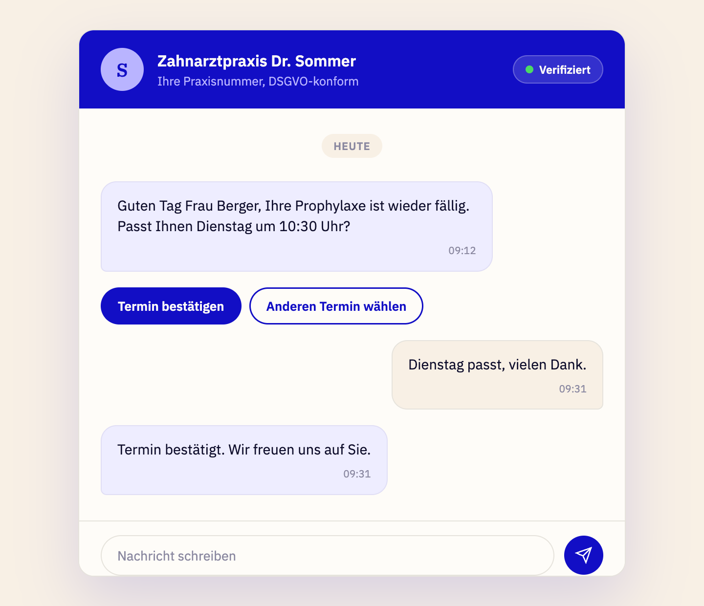 Patientenkommunikation per WhatsApp und SMS