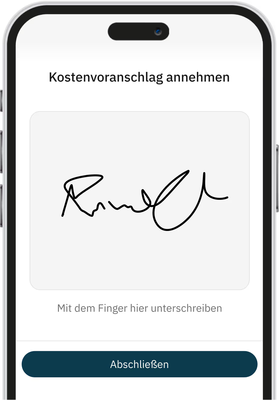 Heil- und Kostenplan digital signieren auf dem Handy