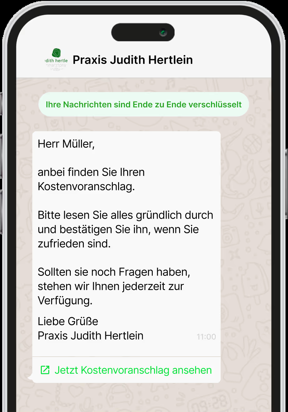 Automatische WhatsApp-Nachricht mit Link aus Roger