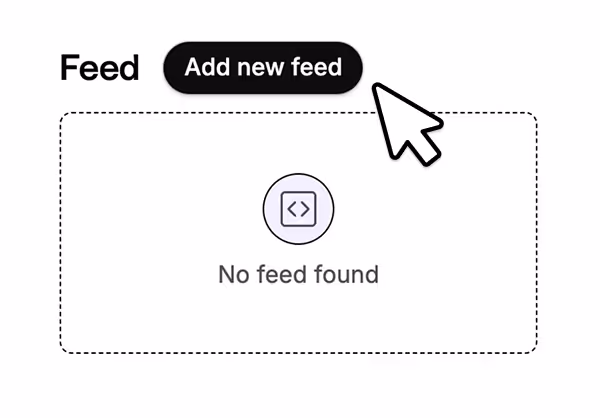 After connecting Instagram, click Create new Feed.