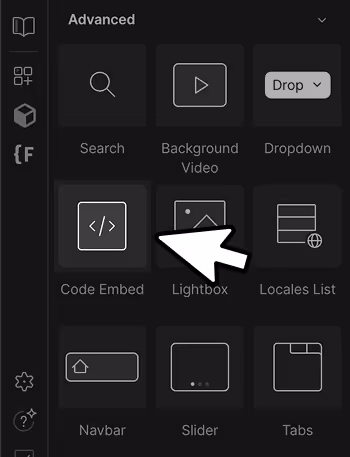 Add a new Code Embed element.