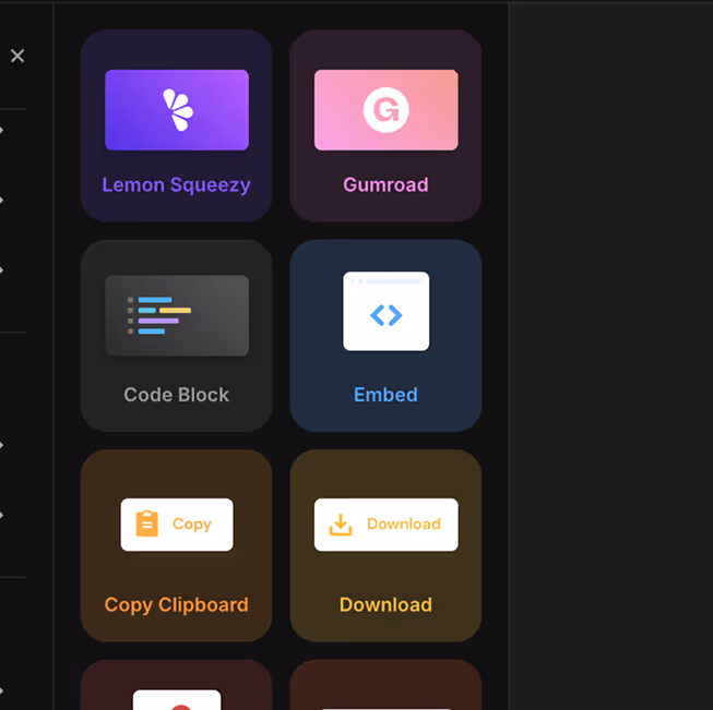 Add a new Embed element.