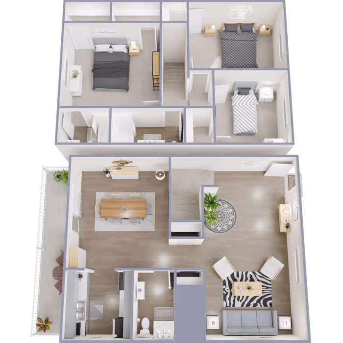 3 Bed 2.5 Bath Townhome floor plan at Westminster Club