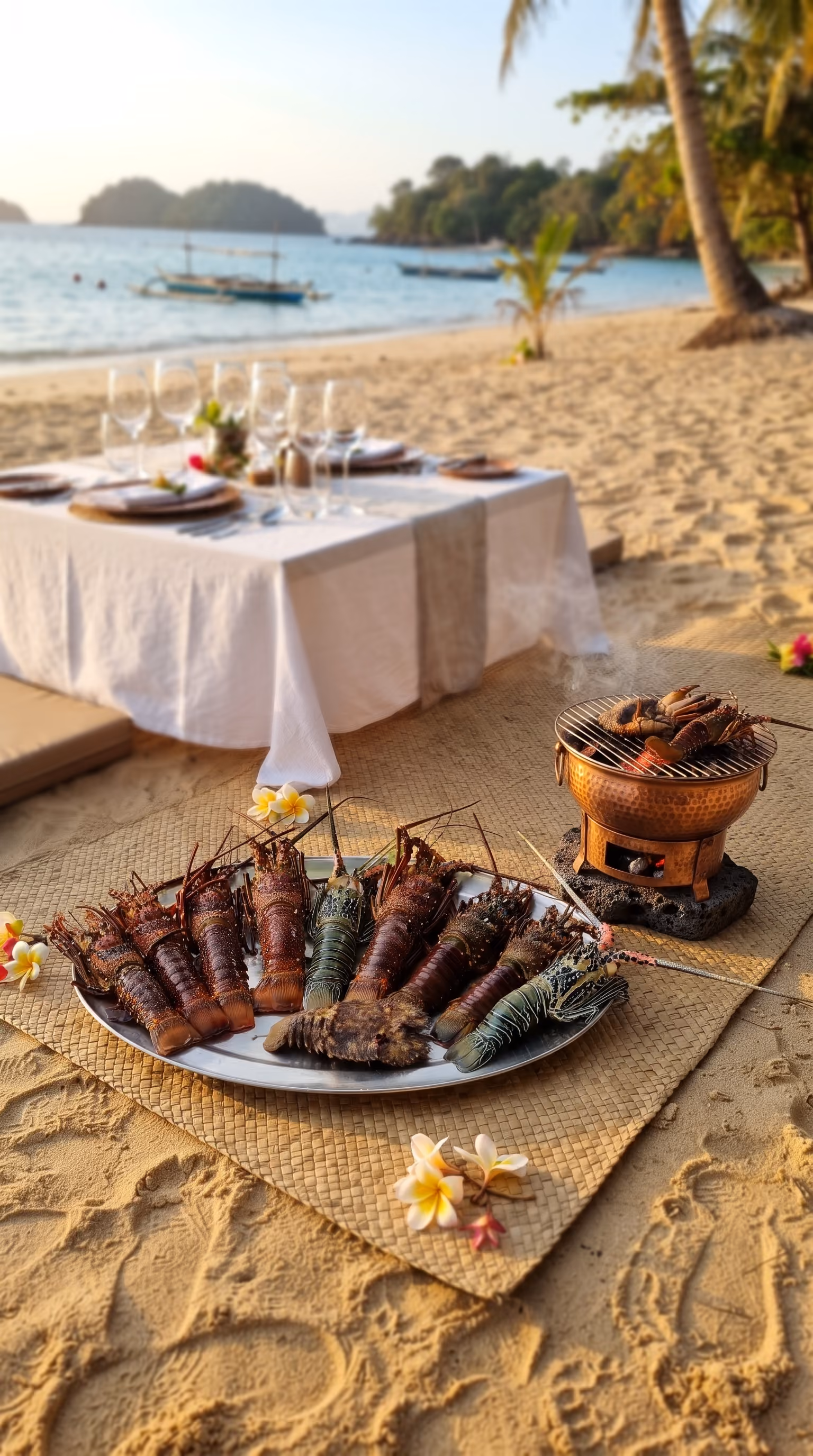 déjeuner sur Nosy Komba face à la mer