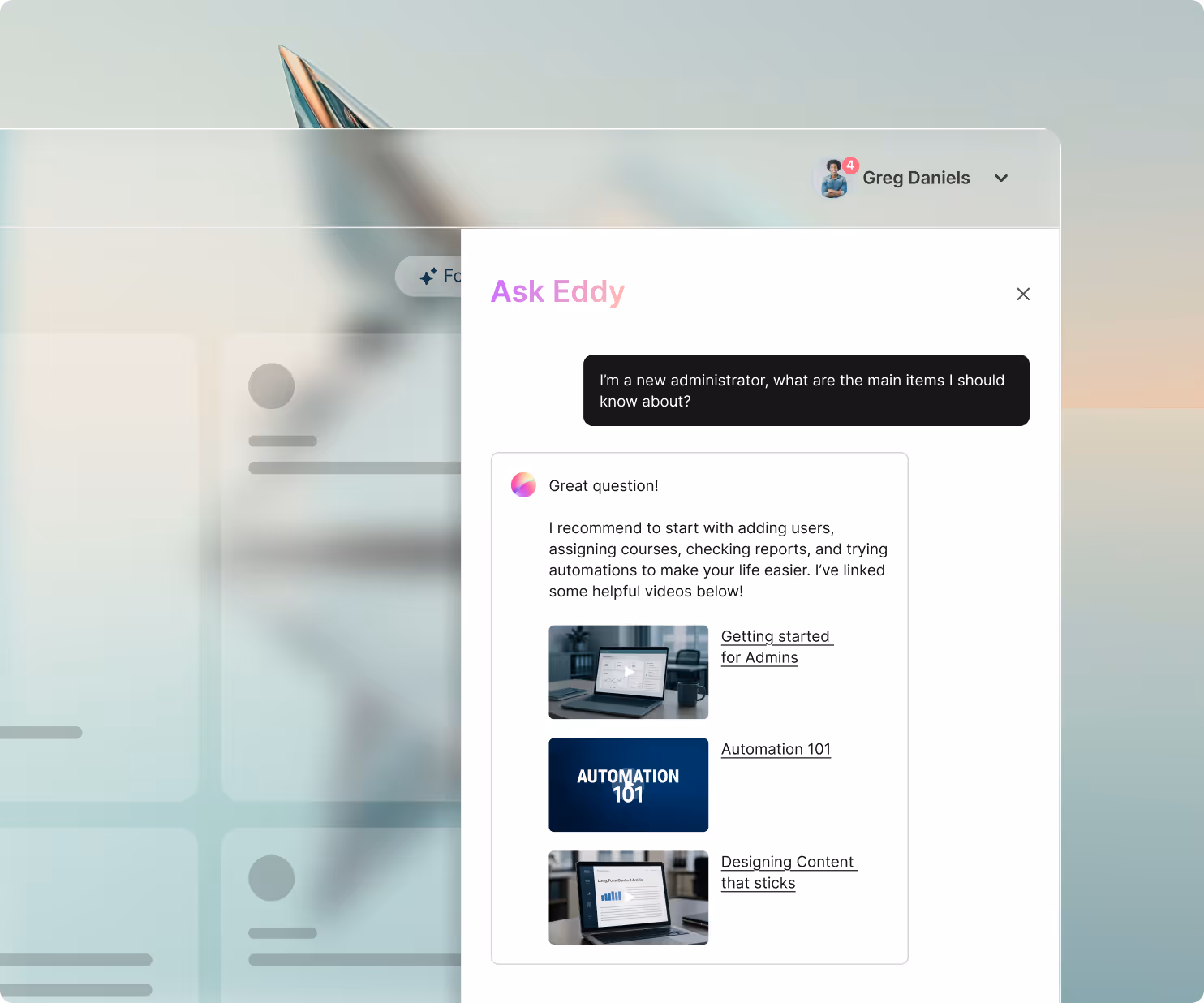 Ask questions about your learning data, get instant answers. No more digging for information in your LMS.
