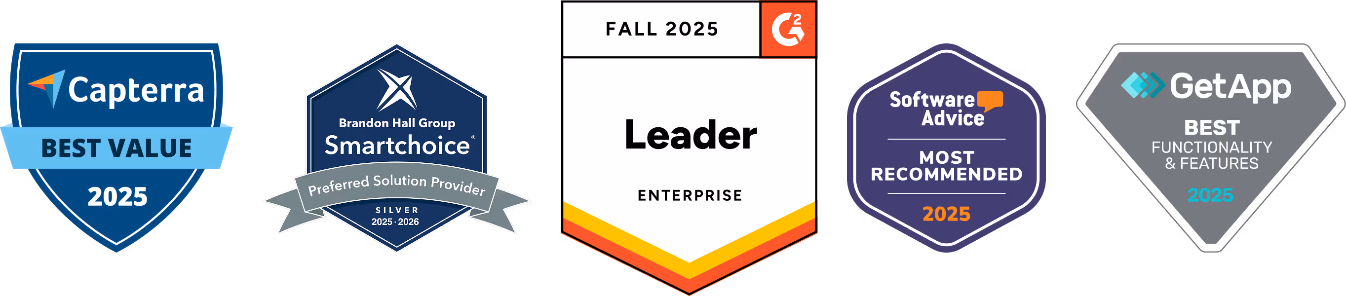 Continu's multi-platform software review awards badges for 2025.