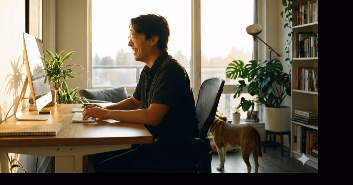 A person using customer training software on their computer.
