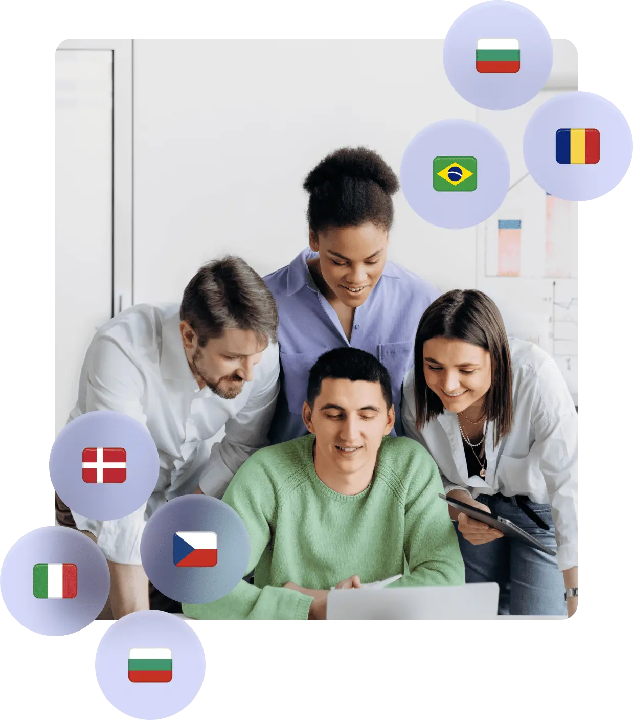 people with flags