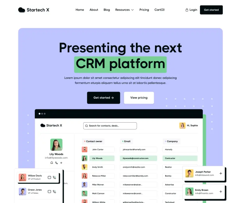 presenting crm page
