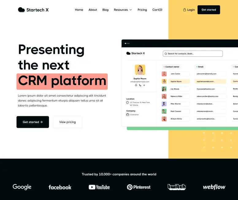 crm platform page