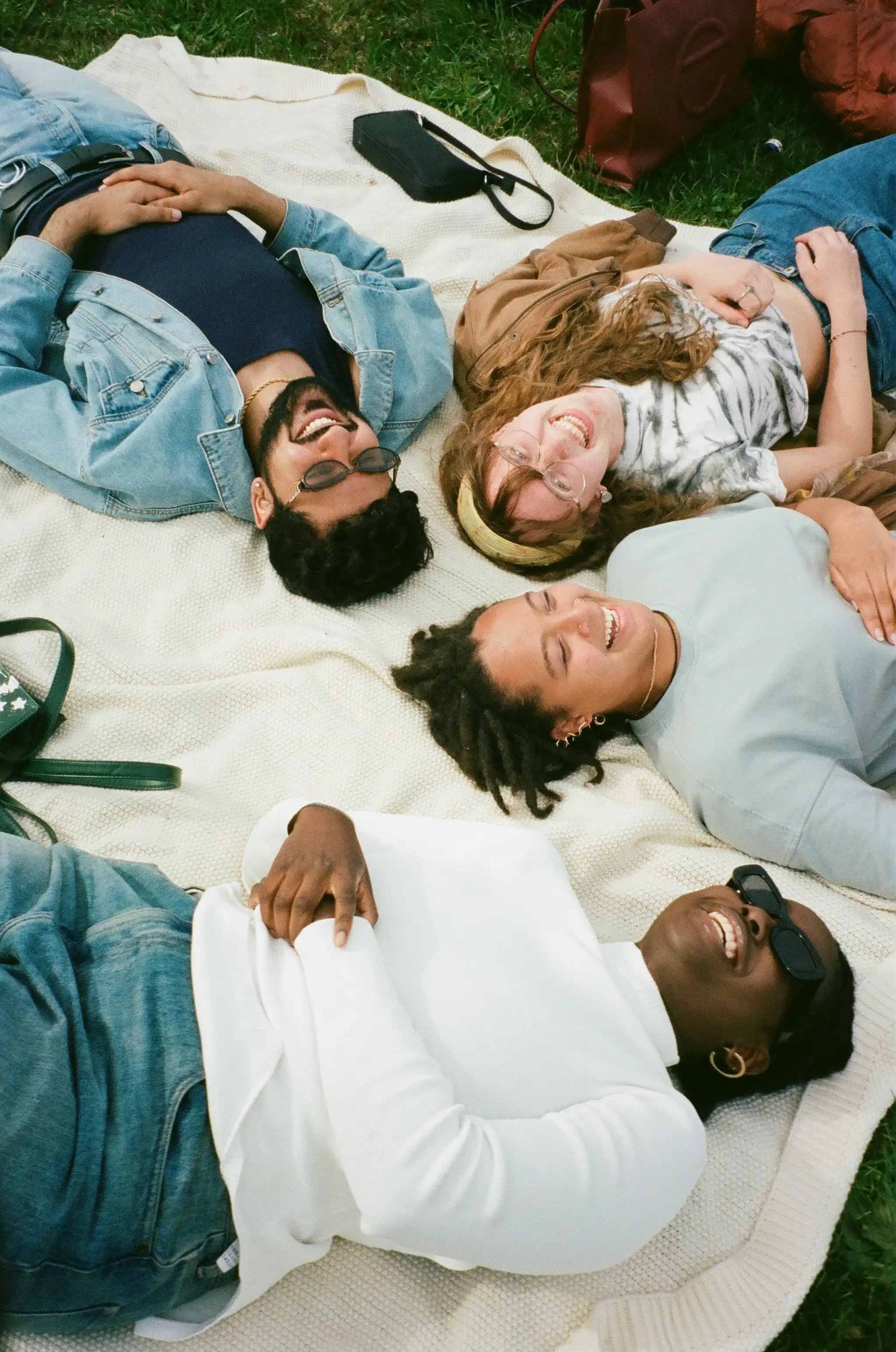 group of people laying down