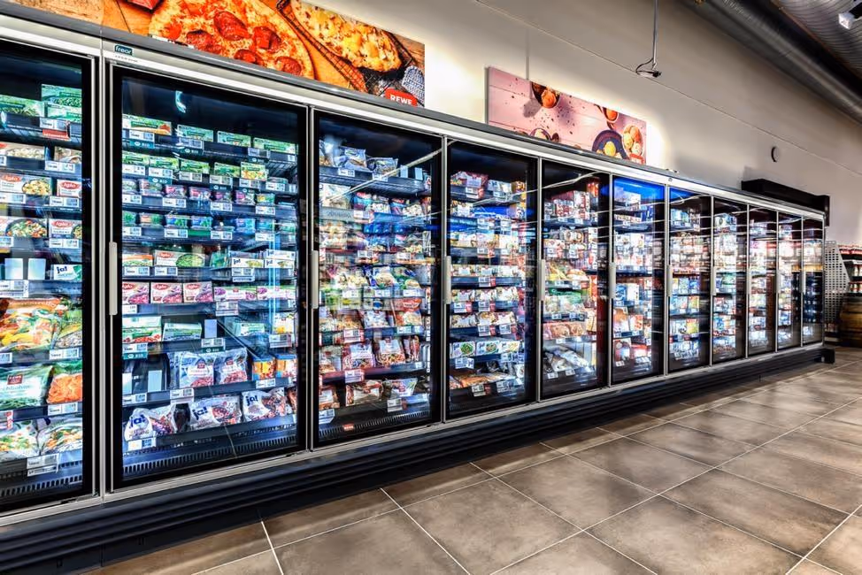 Full-height multi-deck refrigeration cabinet