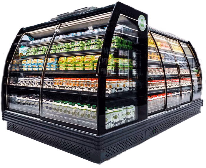 Low-height multi-deck refrigeration cabinet