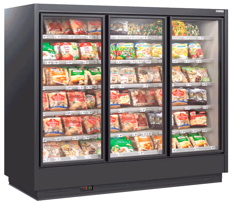 Full-height multi-deck refrigeration cabinet