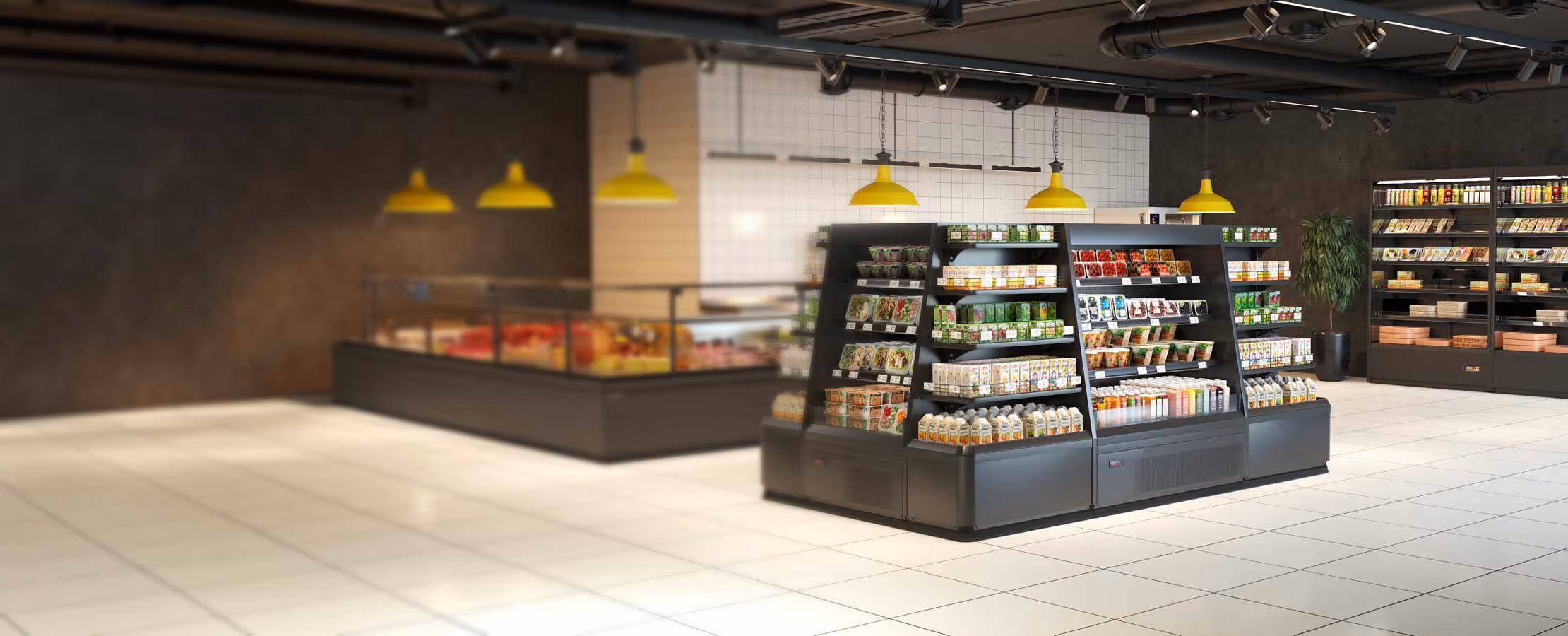 Low-height multi-deck refrigeration cabinet