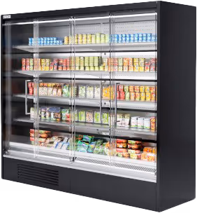 Full-height multi-deck refrigeration cabinet