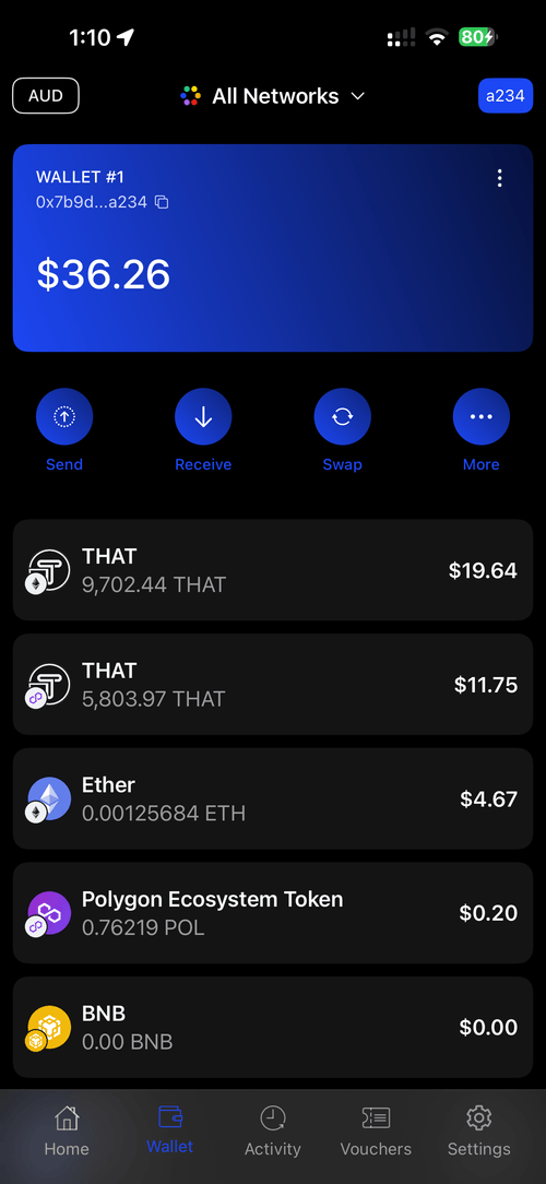 App Wallet Tab