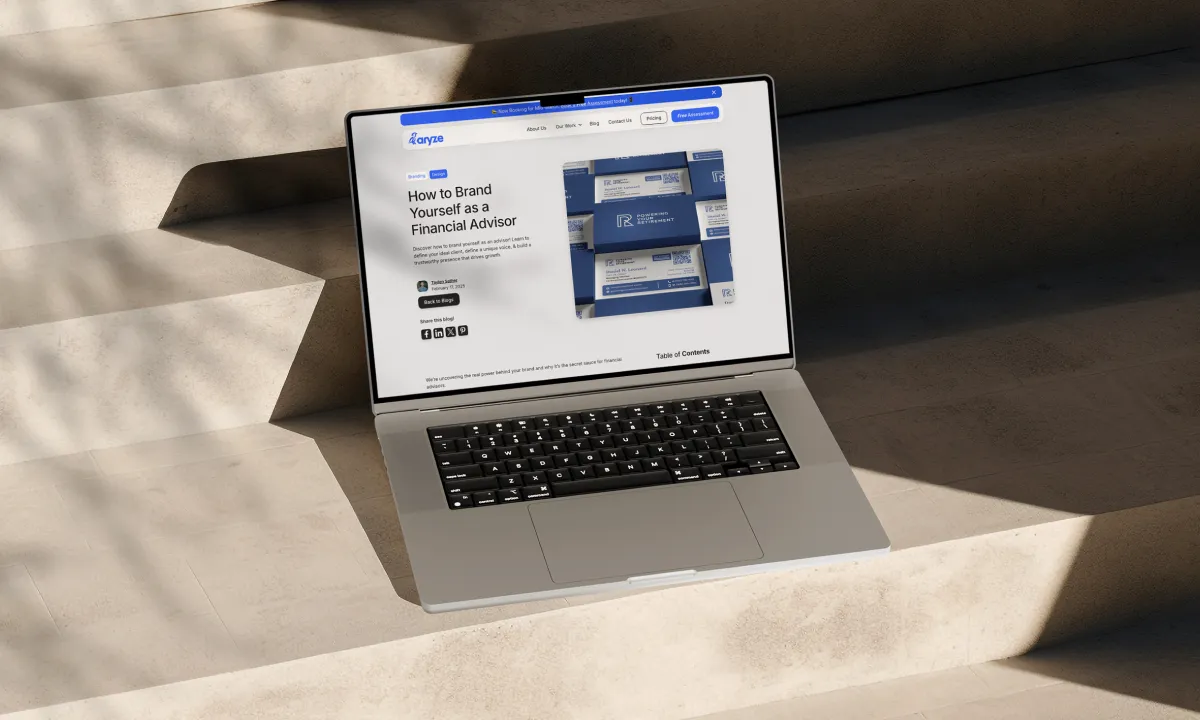 Graphic of a laptop with a blog open