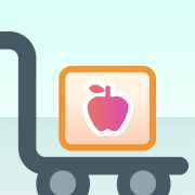 Illustration representing apple being packed into crates.
