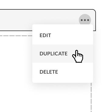 A demonstration of the menu included on every widget.